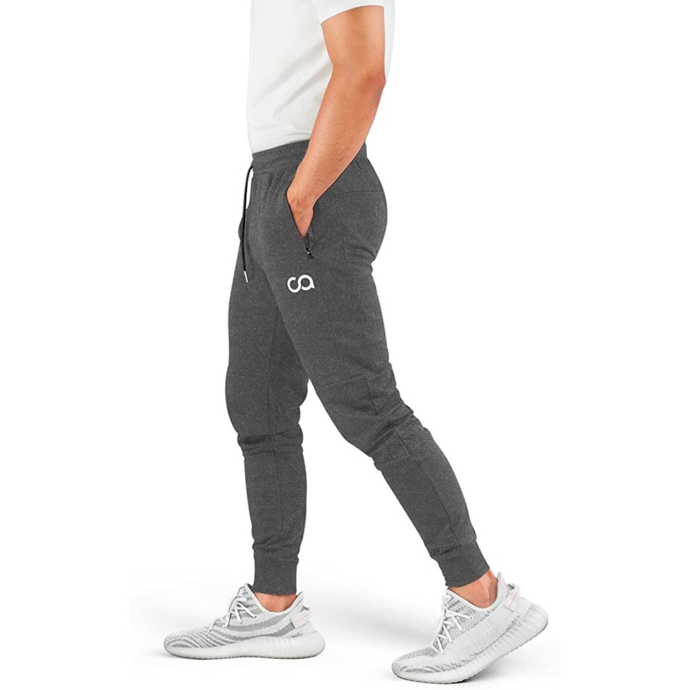 Contour Athletics Joggers Cruise Sweatpants for Men Zipper Pockets Small Grey